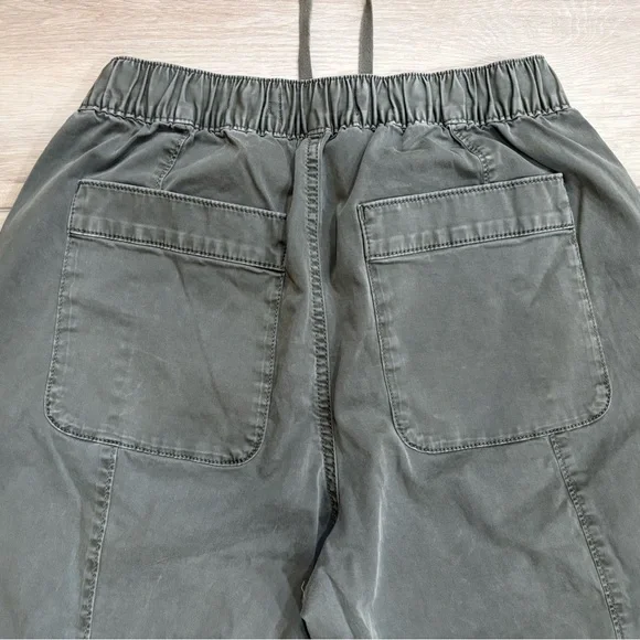 Abercrombie Fitch Baggy Cargo Pants Women S Army Green Pull-on Drawstring Zipper - Picture 4 of 9